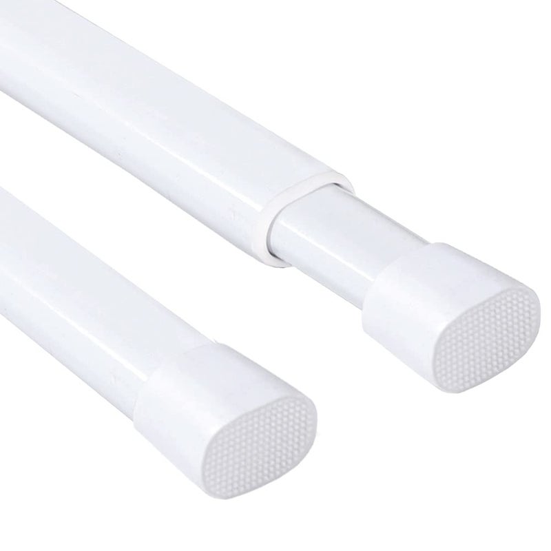 H.VERSAILTEX عصا ستائر ه.فيرسايتكس 2 عبوة بزنبرك 22-36 بوصة خفيفة الوزن تثبت في مكانها بسهولة، سهلة الاستخدام/التثبيت للمطبخ/الحمام/خزانة الملابس، عصي متينة وقوية، بيضاء - Image 1